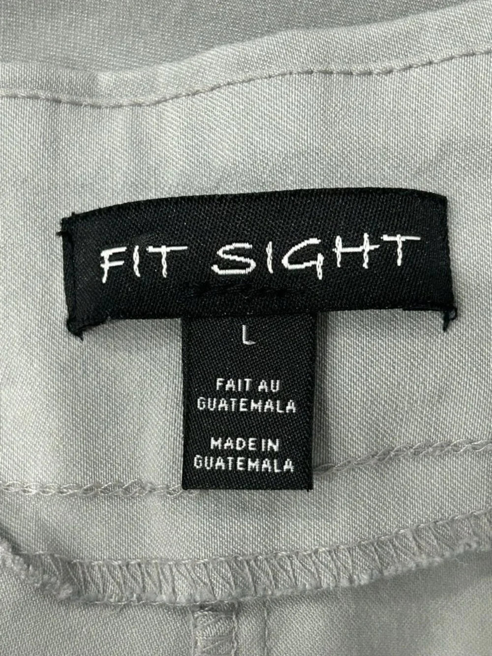 Fit Sight Large Grey Cropped Pants Lace-Up Hem Detail Elastic Waist Casualcore